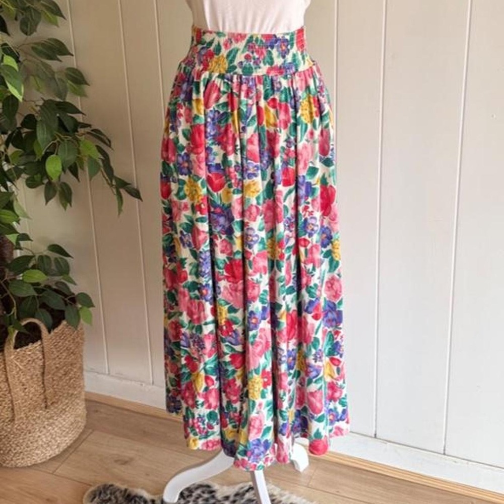 Vintage Dennis Goldsmith Floral Maxi Skirt Women's Size Medium